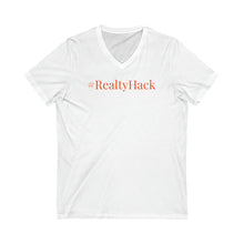 Load image into Gallery viewer, #RealtyHack Unisex Jersey Short Sleeve V-Neck Tee
