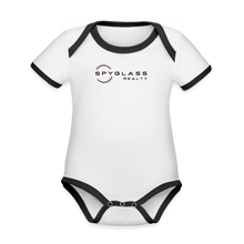 Load image into Gallery viewer, Organic Contrast Short Sleeve Baby Bodysuit - white/black