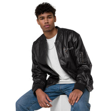 Load image into Gallery viewer, Spyglass Realty Faux Leather Bomber Jacket