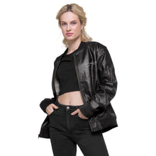 Load image into Gallery viewer, Spyglass Realty Faux Leather Bomber Jacket