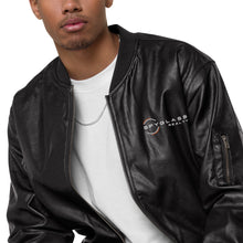 Load image into Gallery viewer, Spyglass Realty Faux Leather Bomber Jacket