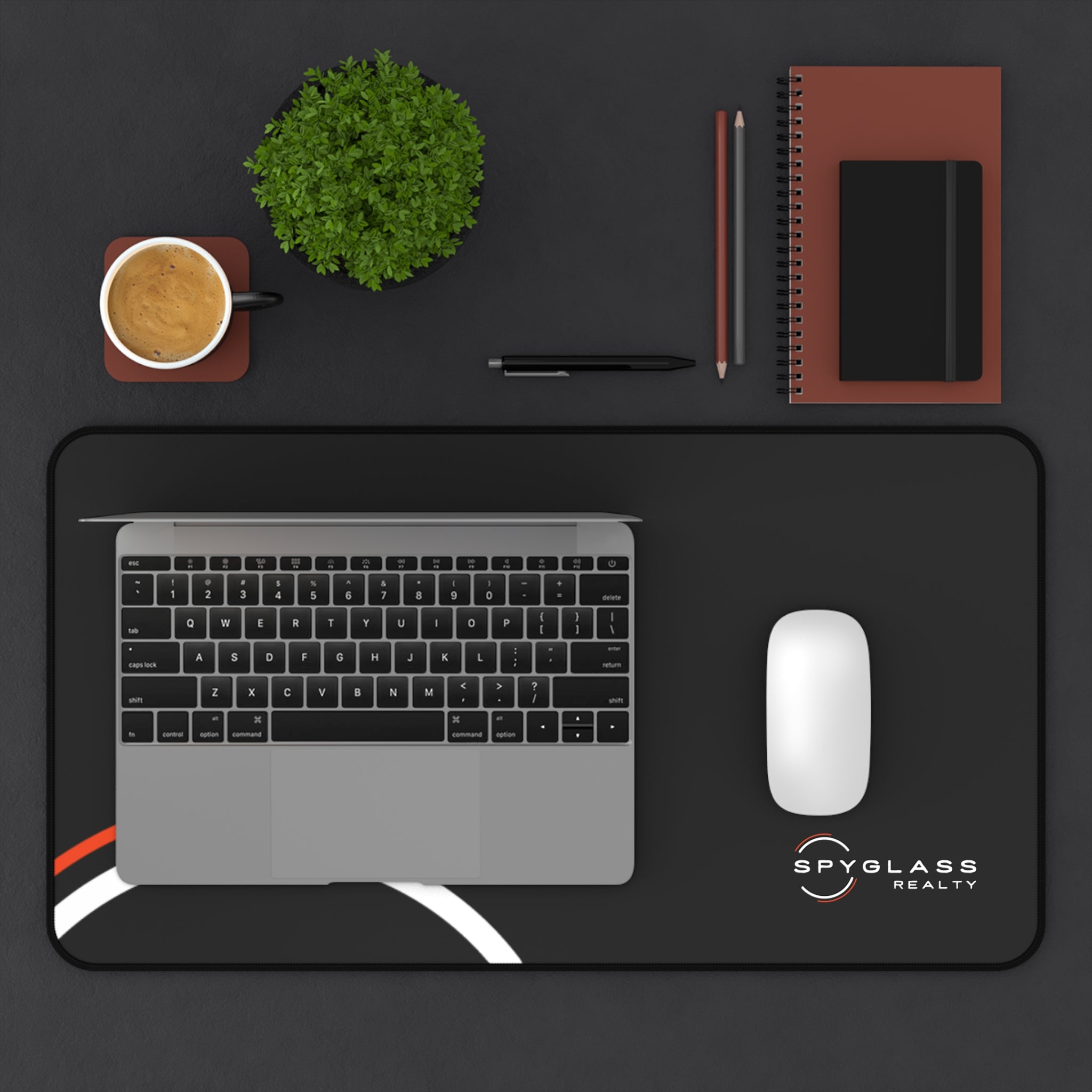 Spyglass Realty Black Curved Desk Mat