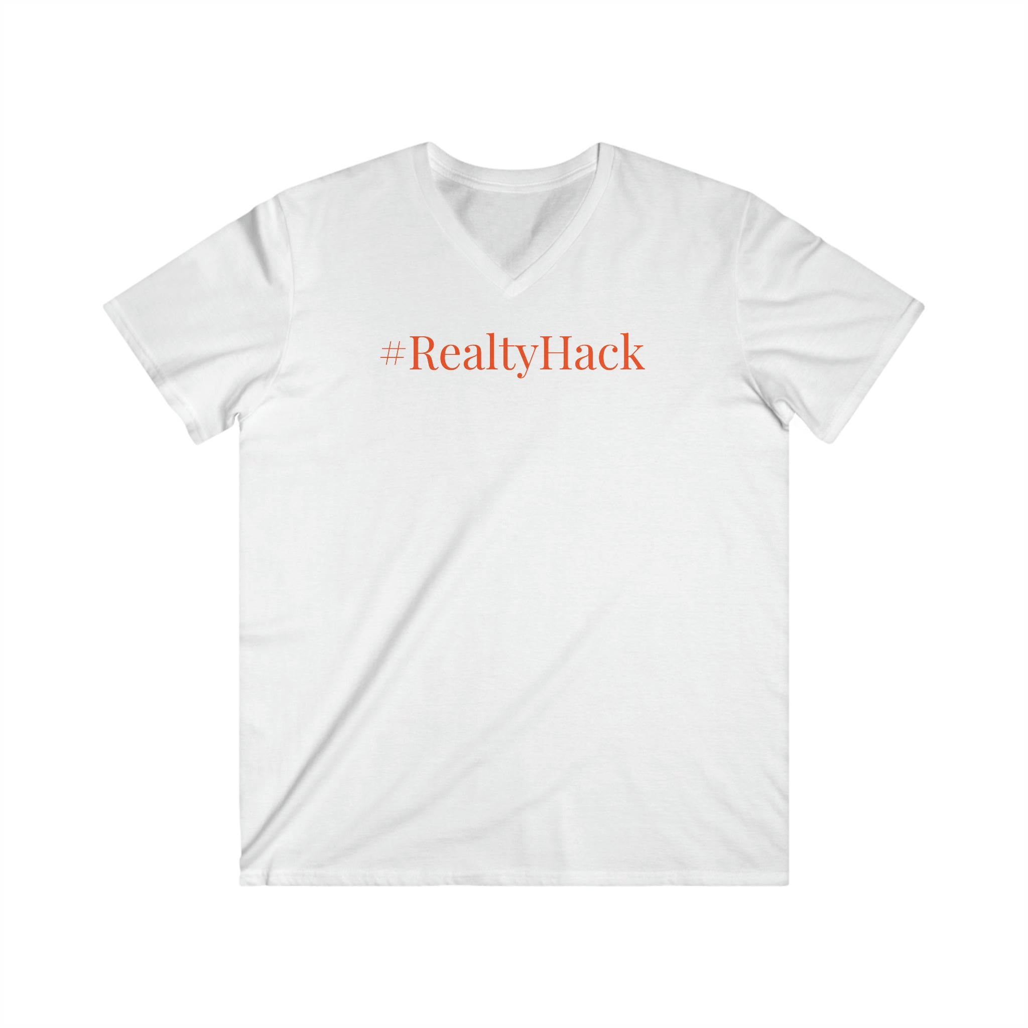 #RealtyHack Men's Fitted V-Neck Short Sleeve Tee