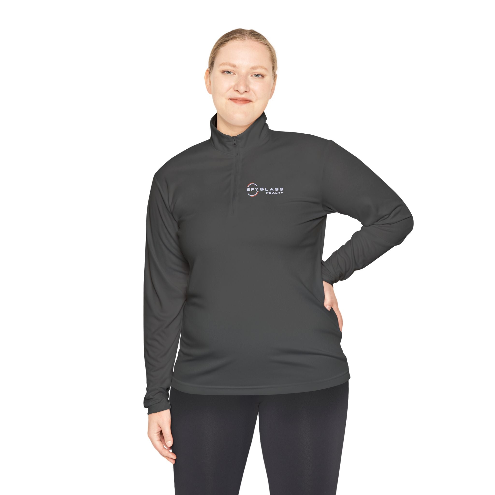 Minimalist Smile Logo Quarter-Zip Pullover