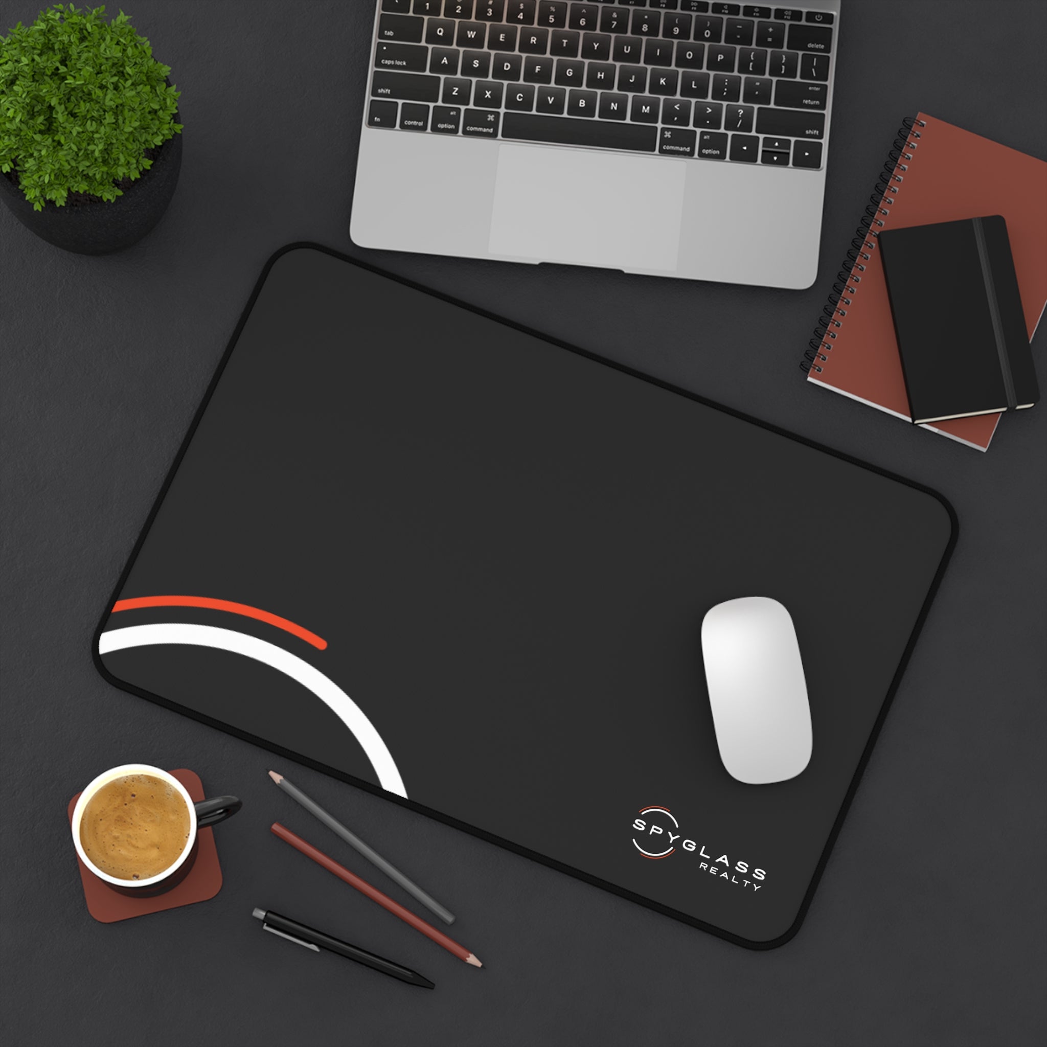 Spyglass Realty Black Curved Desk Mat