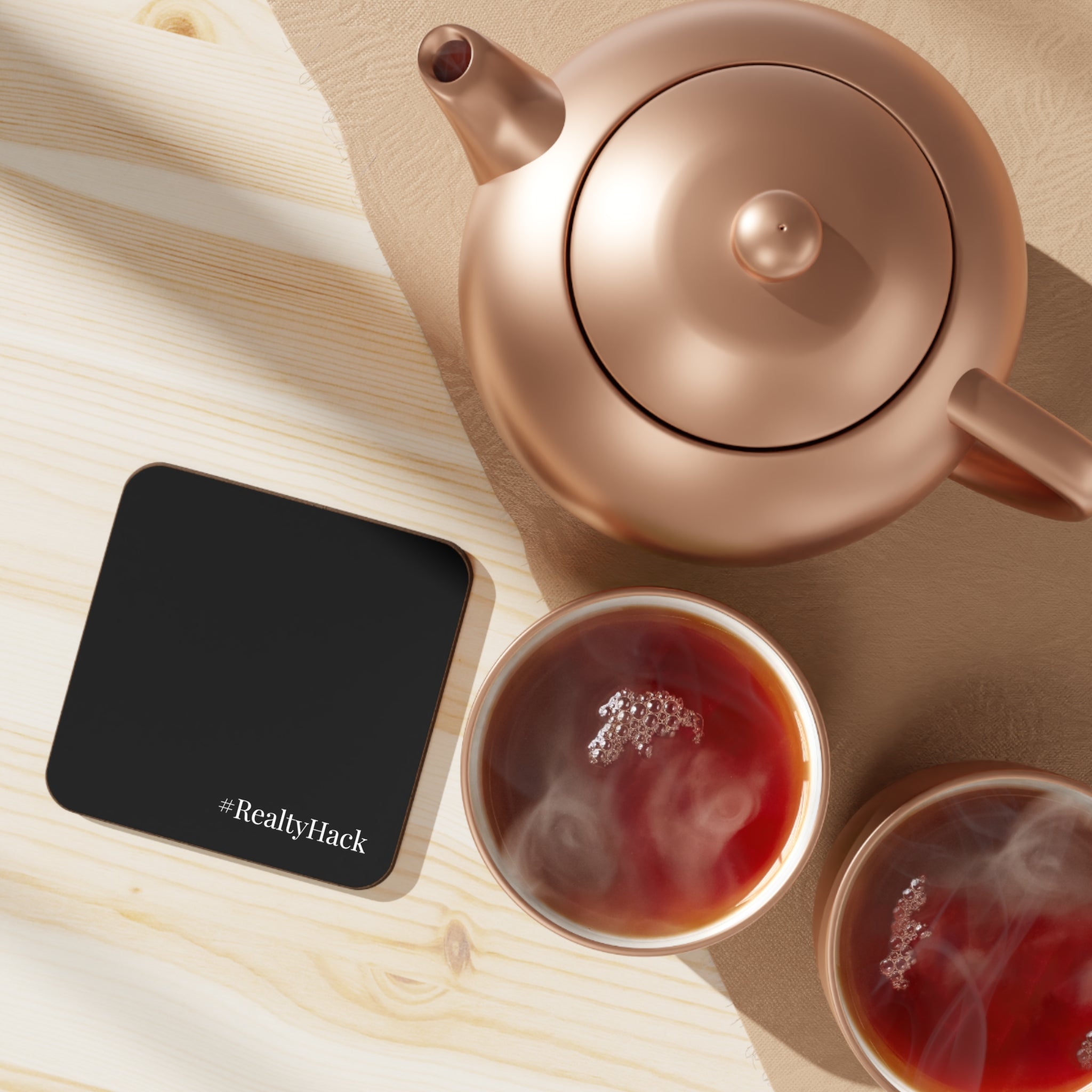 #RealtyHack Hardboard Back Coaster (Black Variant)