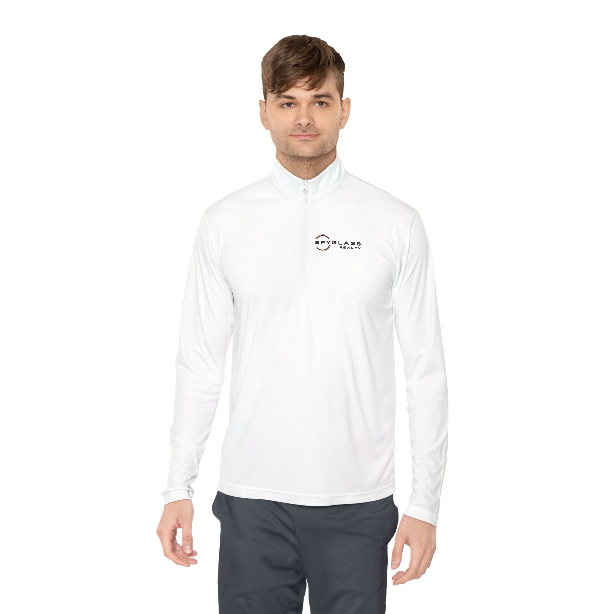 Minimalist Smile Logo Quarter-Zip Pullover