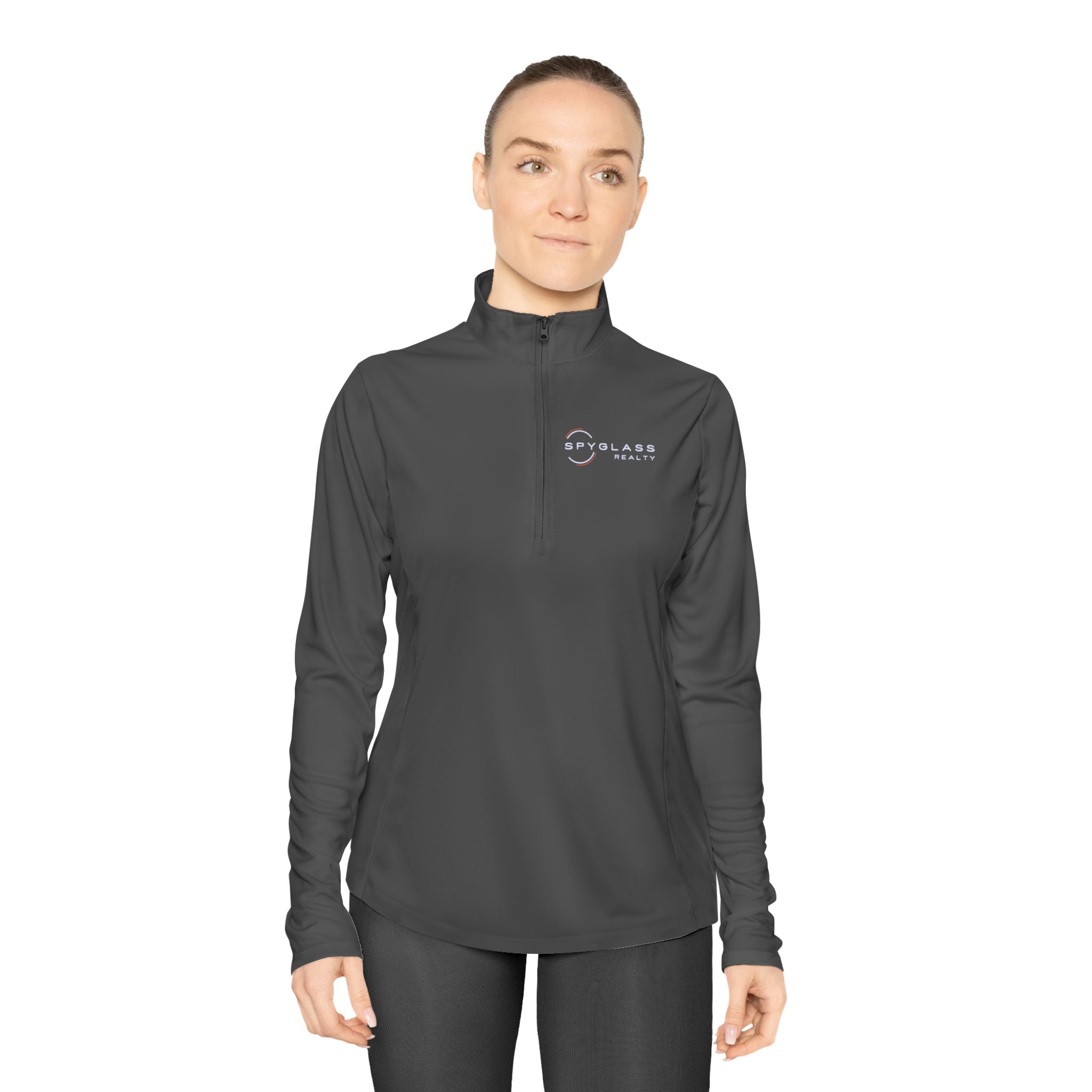 Ladies Quarter-Zip Pullover — Minimal Logo Performance Top