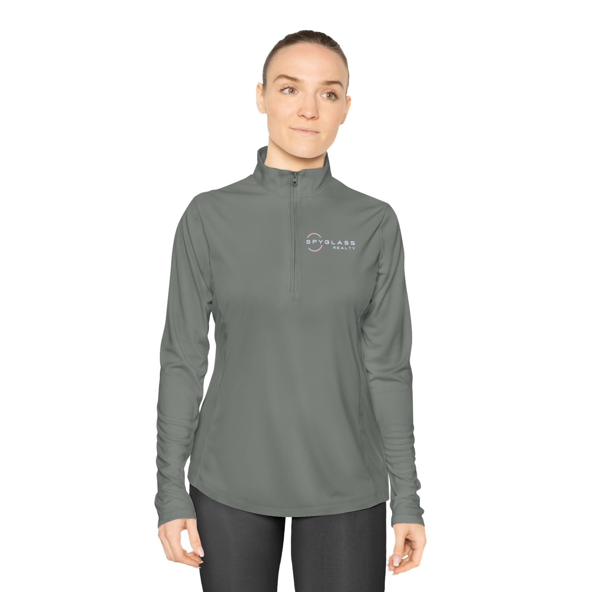Ladies Quarter-Zip Pullover — Minimal Logo Performance Top