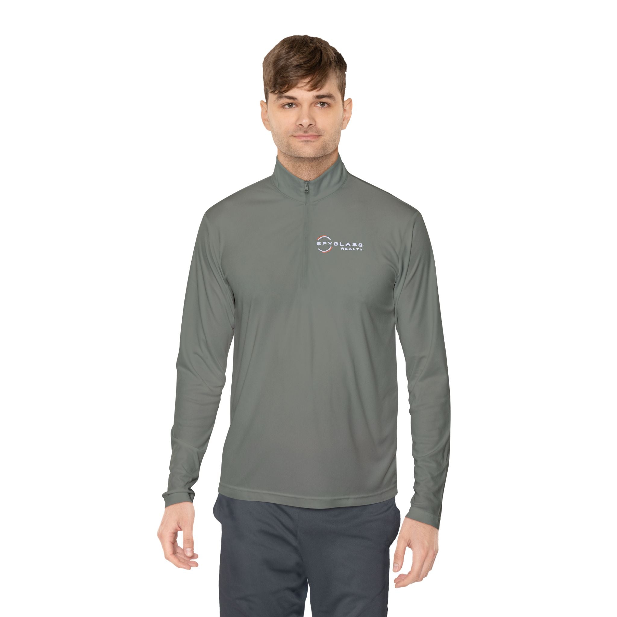 Minimalist Smile Logo Quarter-Zip Pullover