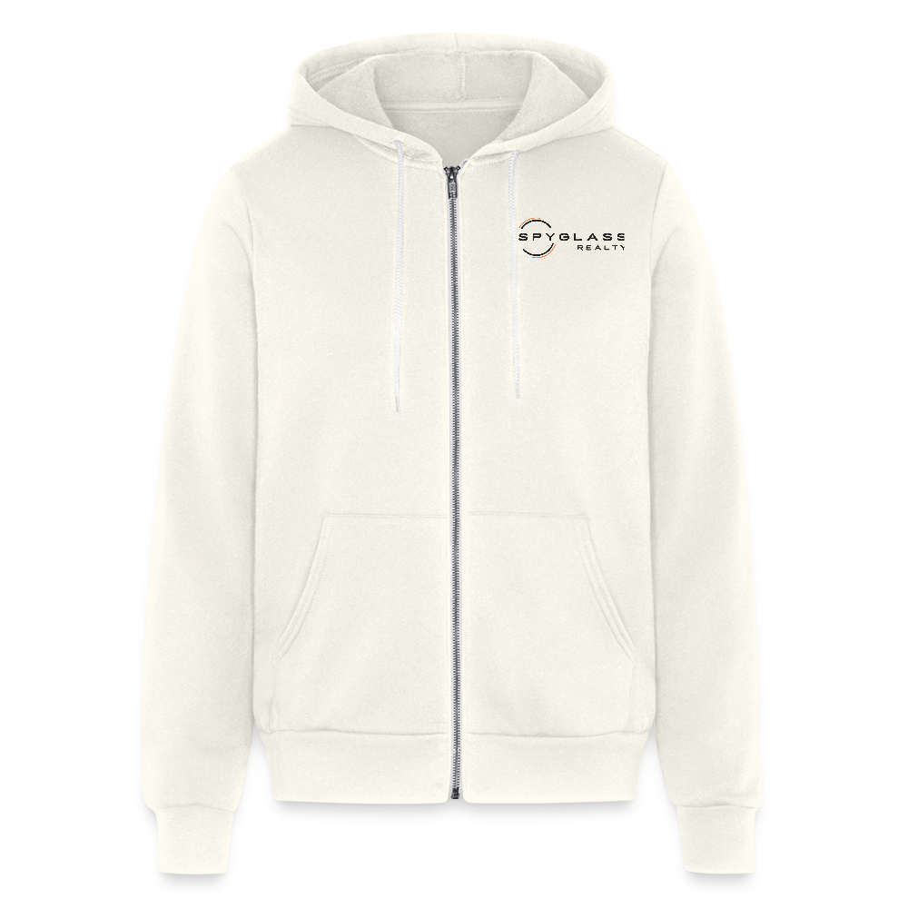 Unisex Full Zip Hoodie - vintage white