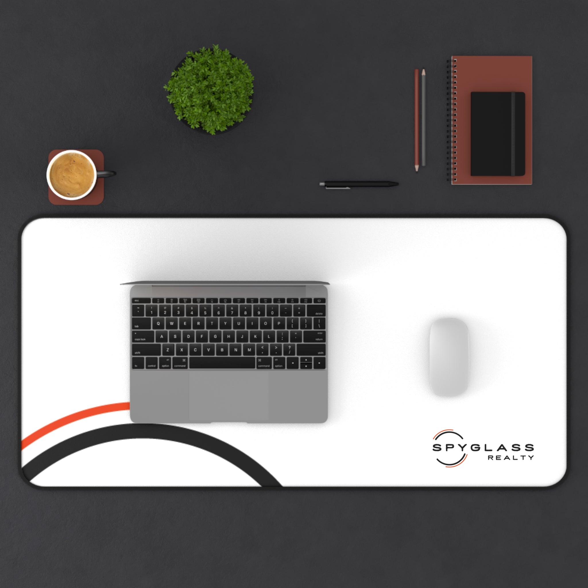 Spyglass Realty White Curved Desk Mat