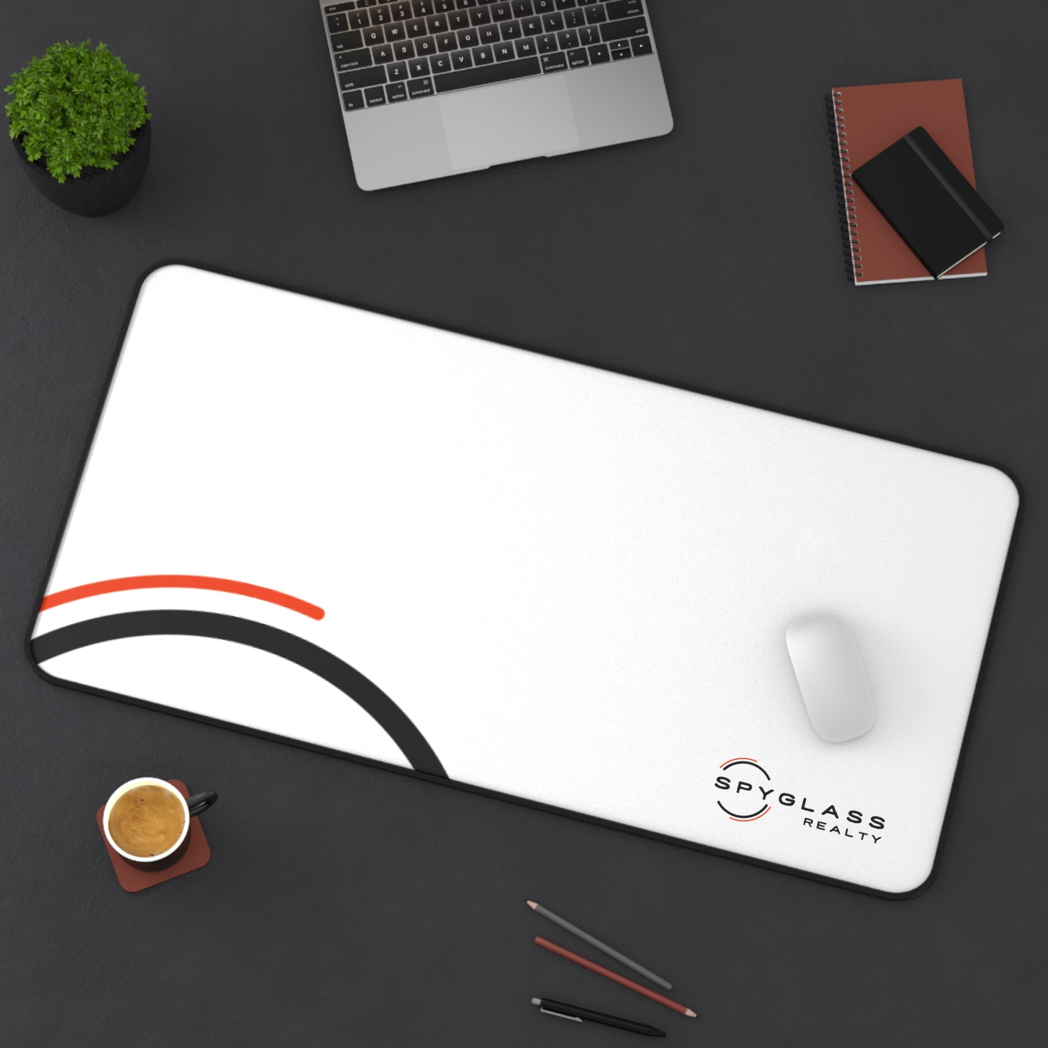 Spyglass Realty White Curved Desk Mat