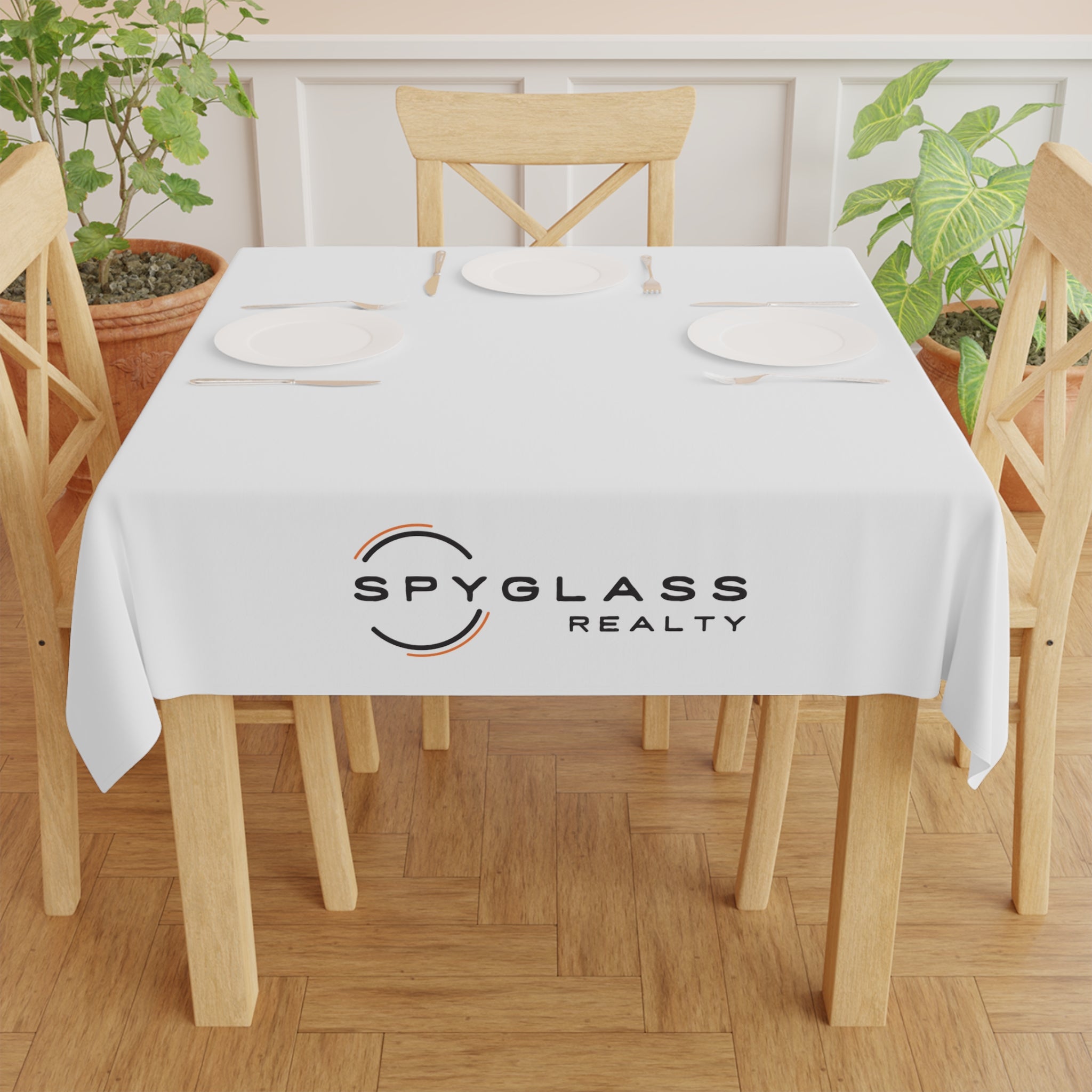Spyglass Realty Logo Tablecloth — Branded Promotional Table Cover