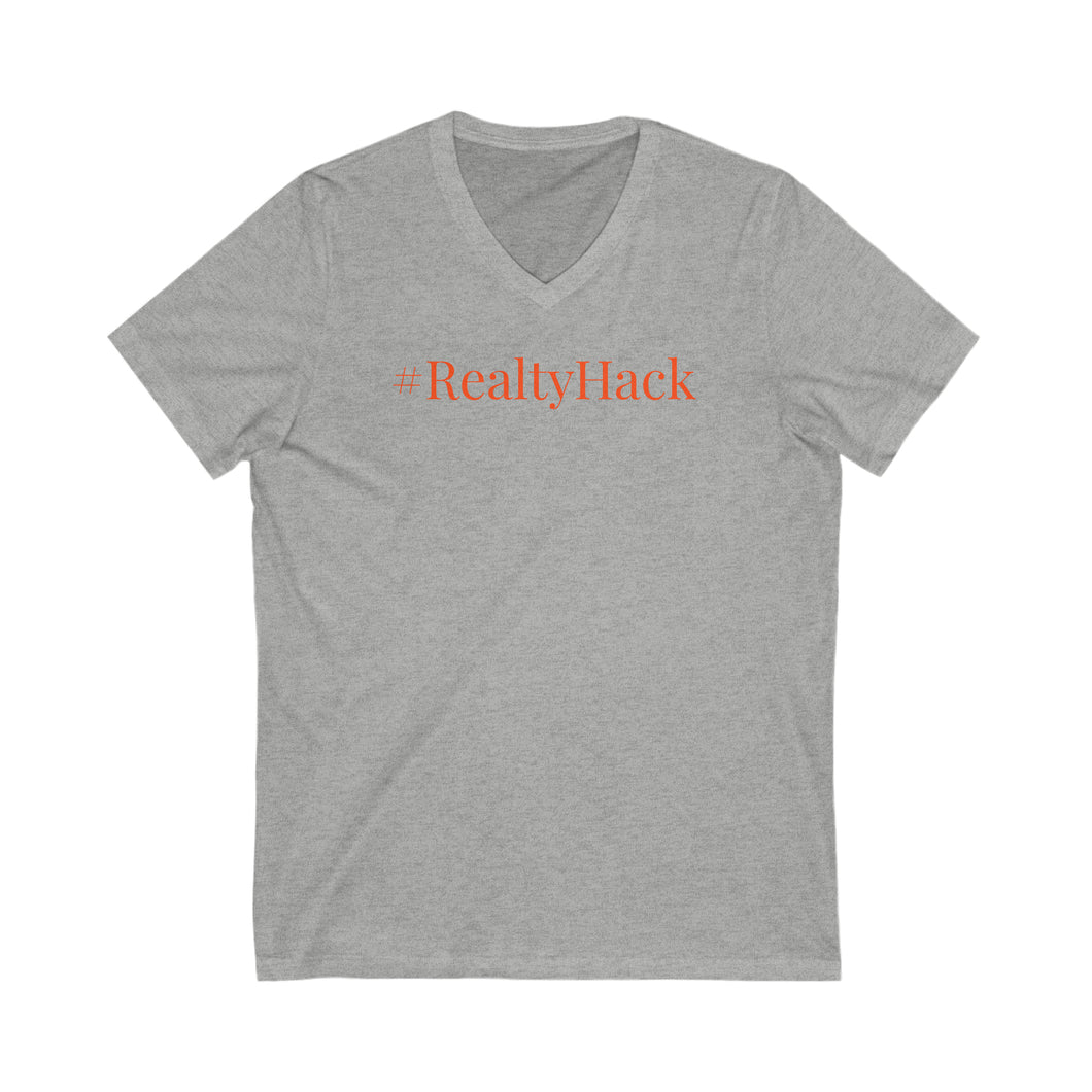 #RealtyHack Unisex Jersey Short Sleeve V-Neck Tee