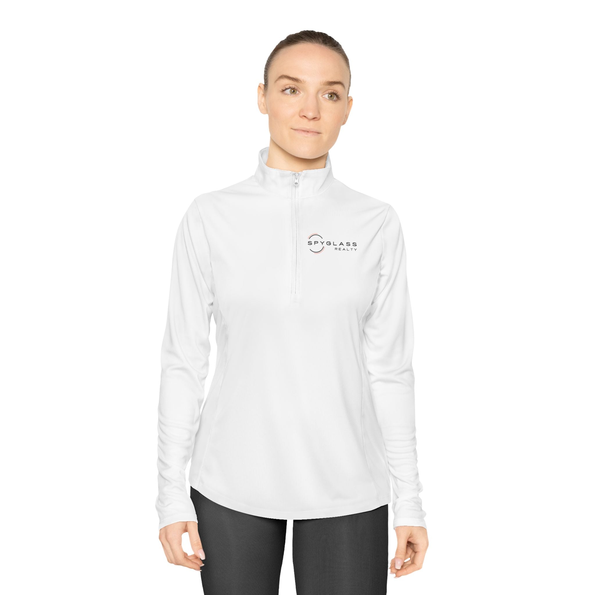 Ladies Quarter-Zip Pullover — Minimal Logo Performance Top