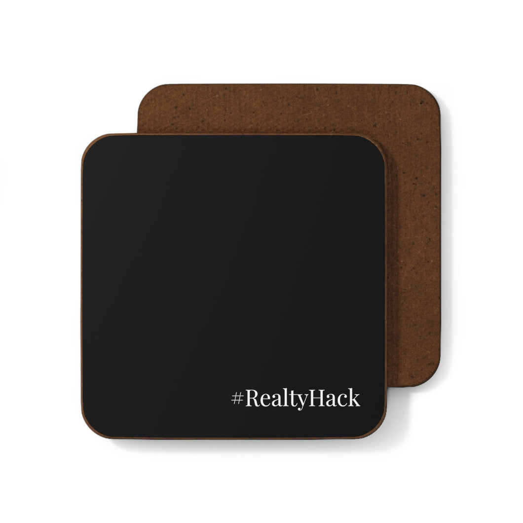 #RealtyHack Hardboard Back Coaster (Black Variant)