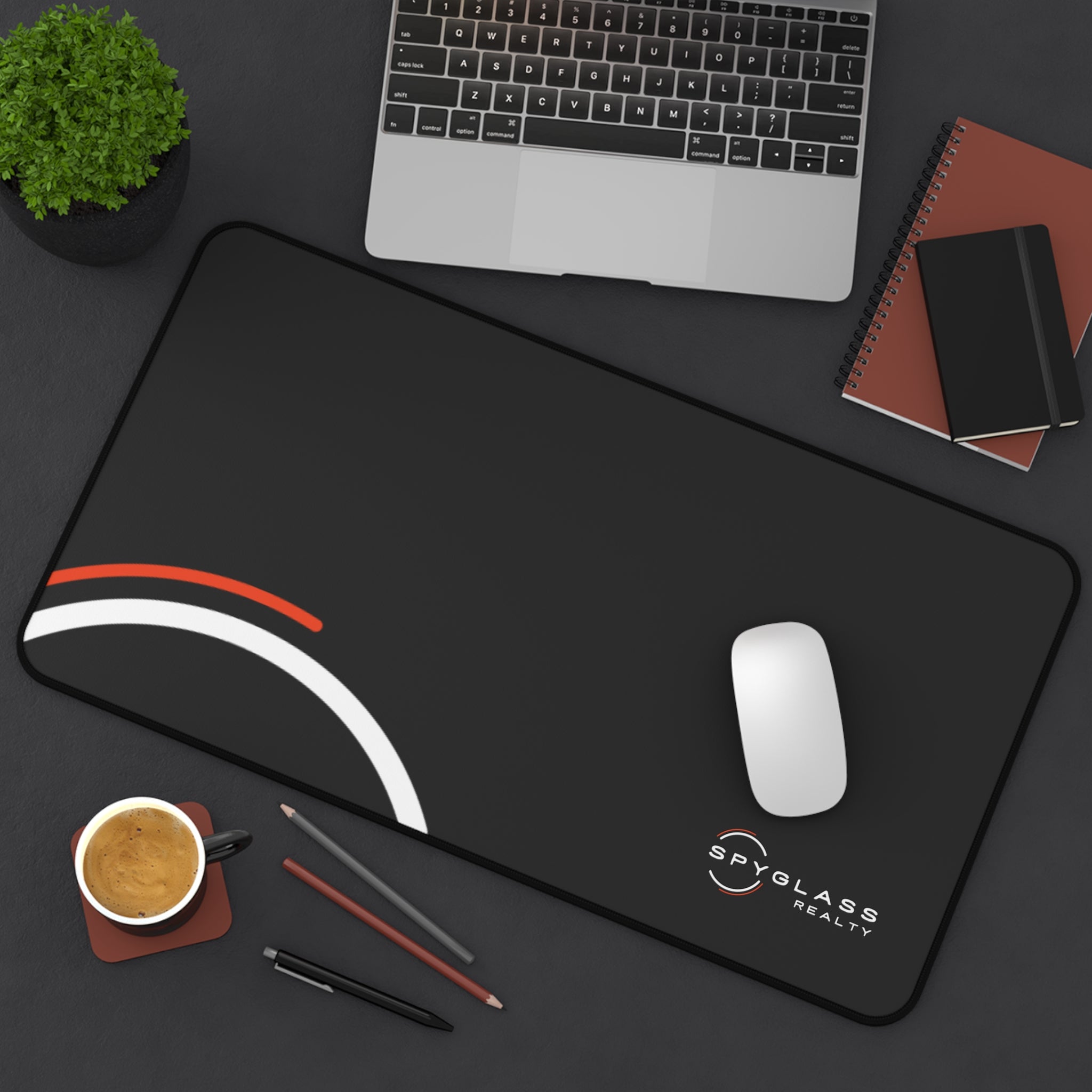 Spyglass Realty Black Curved Desk Mat