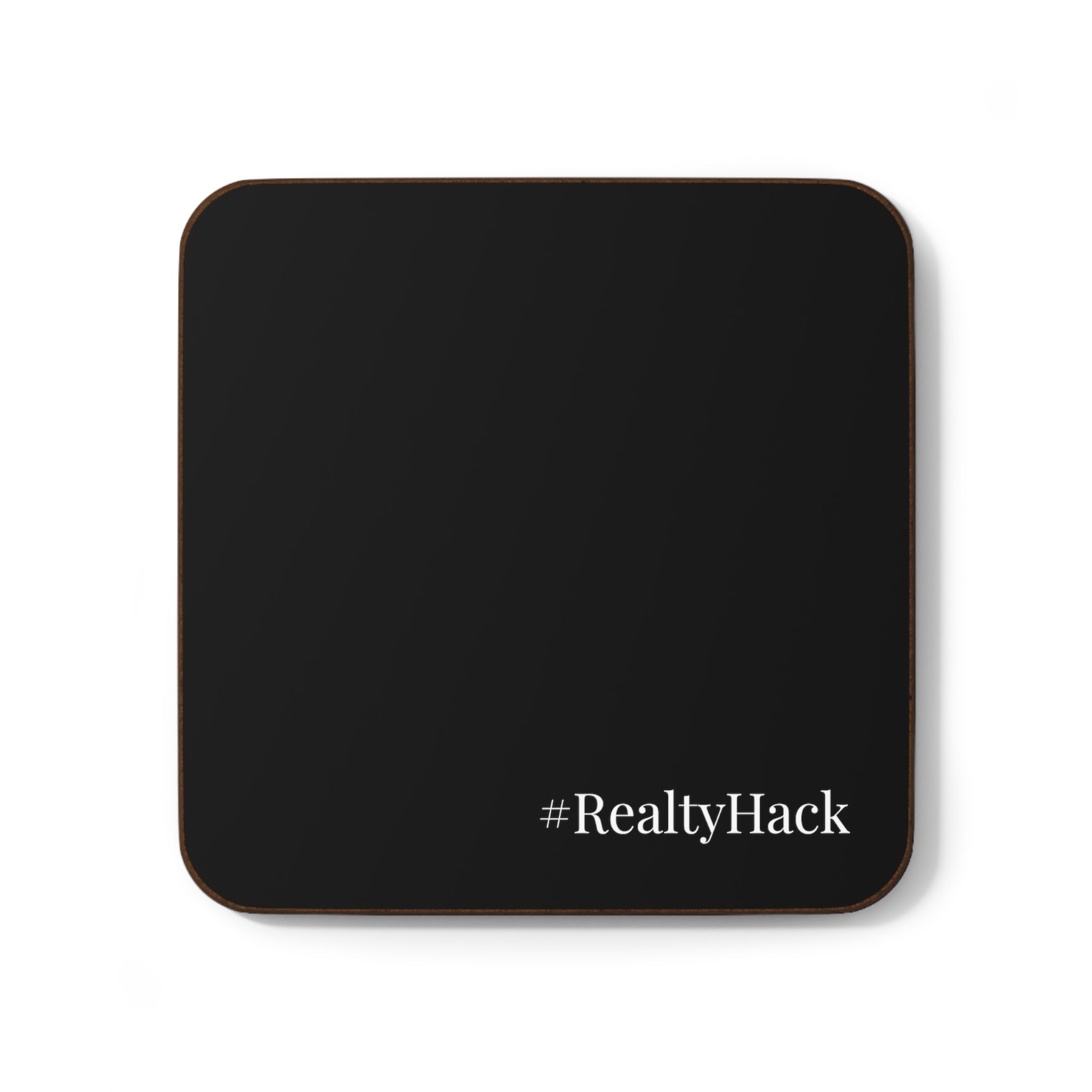 #RealtyHack Hardboard Back Coaster (Black Variant)