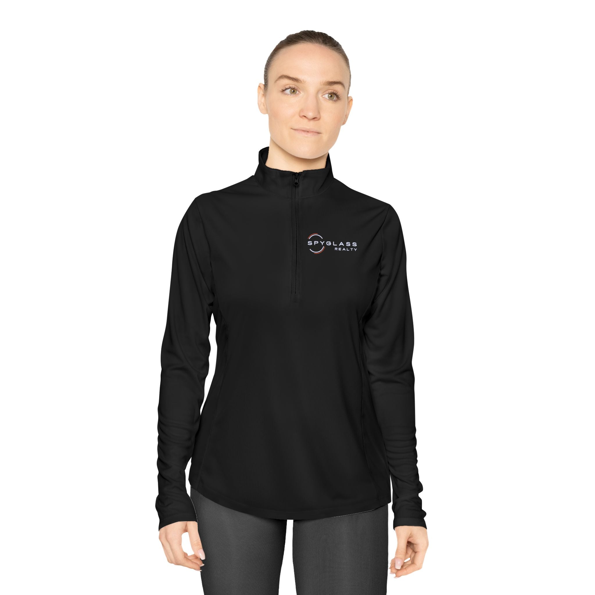 Ladies Quarter-Zip Pullover — Minimal Logo Performance Top