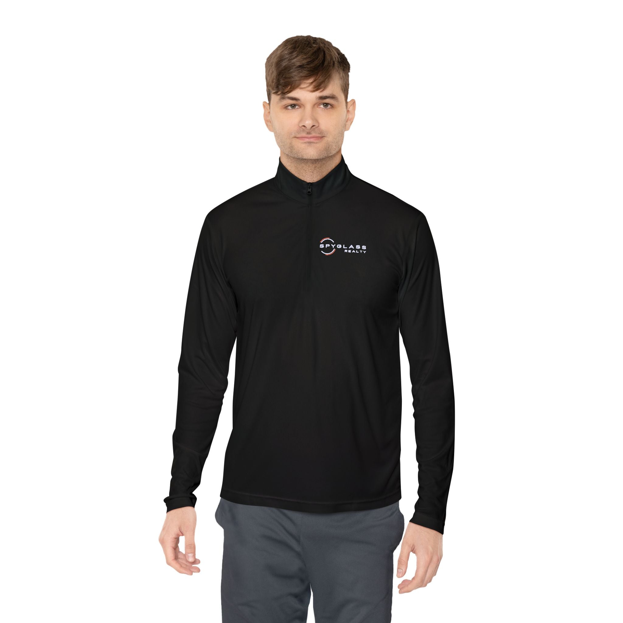 Minimalist Smile Logo Quarter-Zip Pullover
