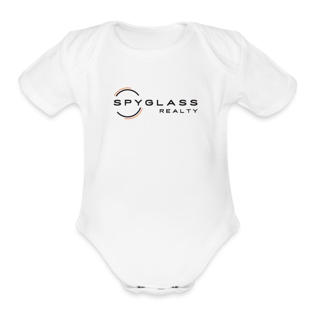 Organic Short Sleeve Baby Bodysuit - white