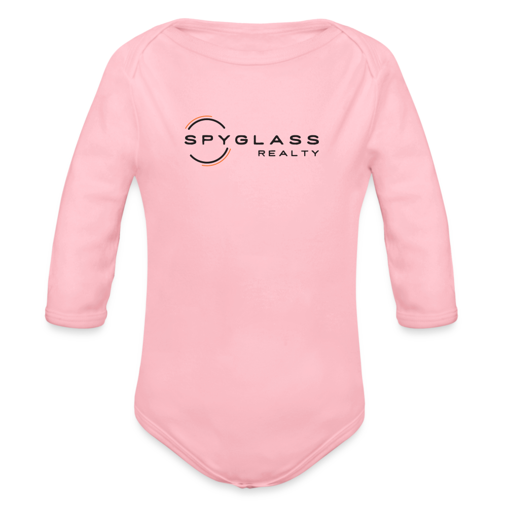 Organic Long Sleeve Baby Bodysuit - light pink
