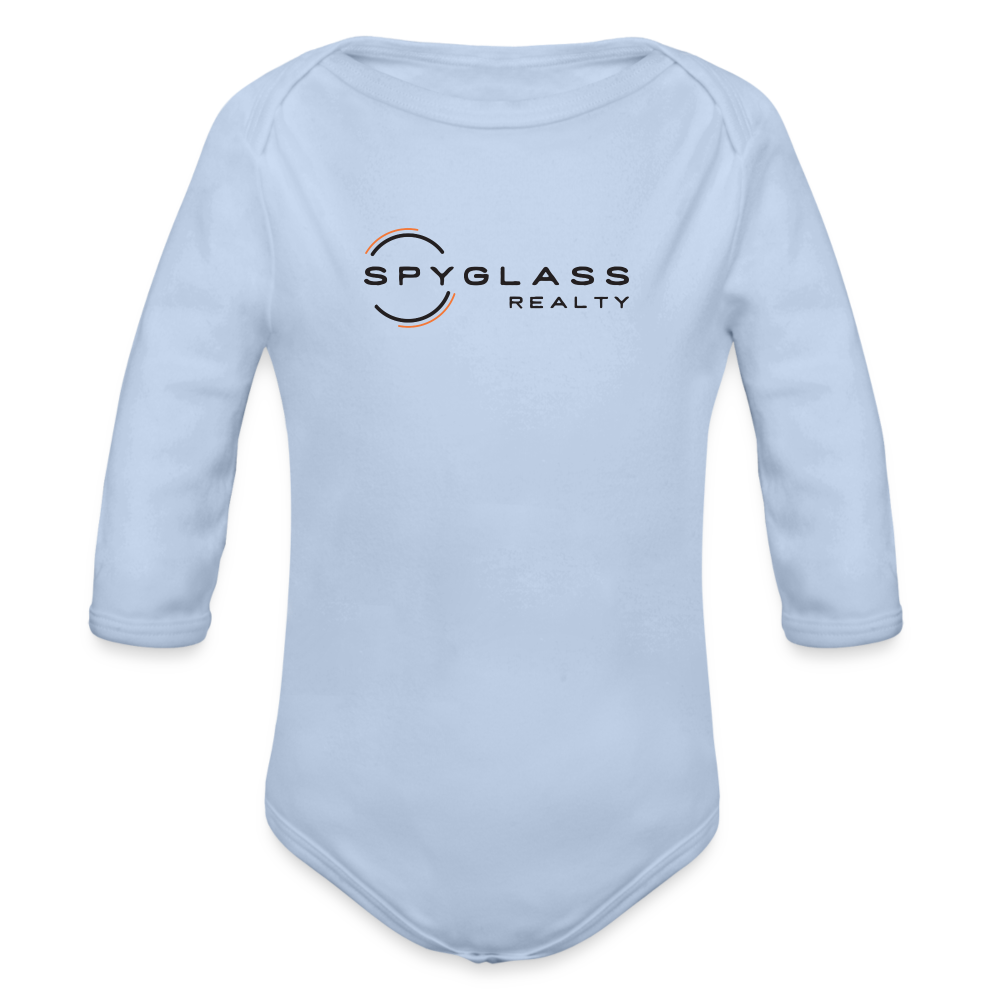 Organic Long Sleeve Baby Bodysuit - sky