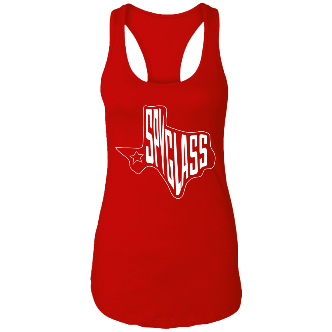 Spyglass Texas Map Ladies Ideal Racerback Tank