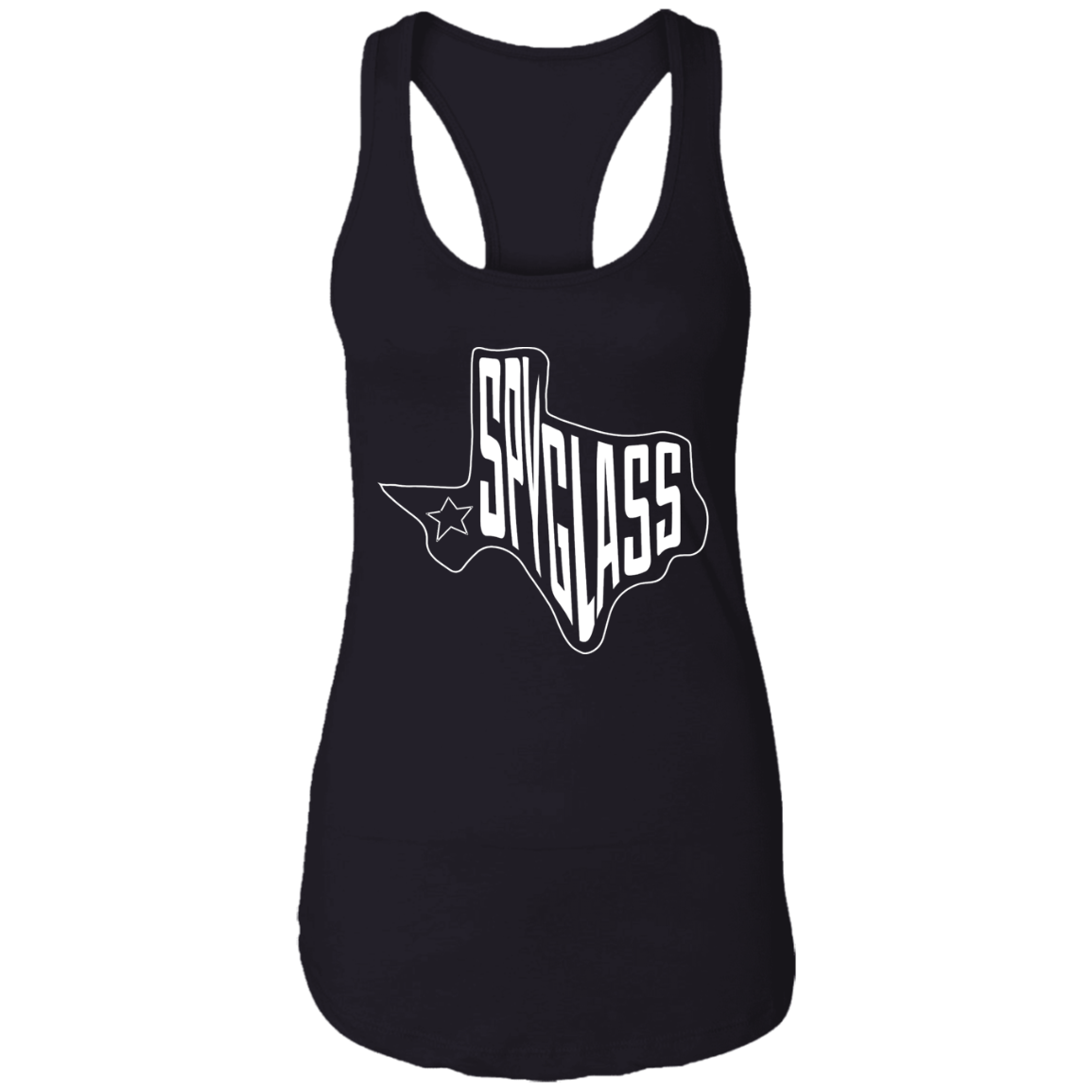 Spyglass Texas Map Ladies Ideal Racerback Tank