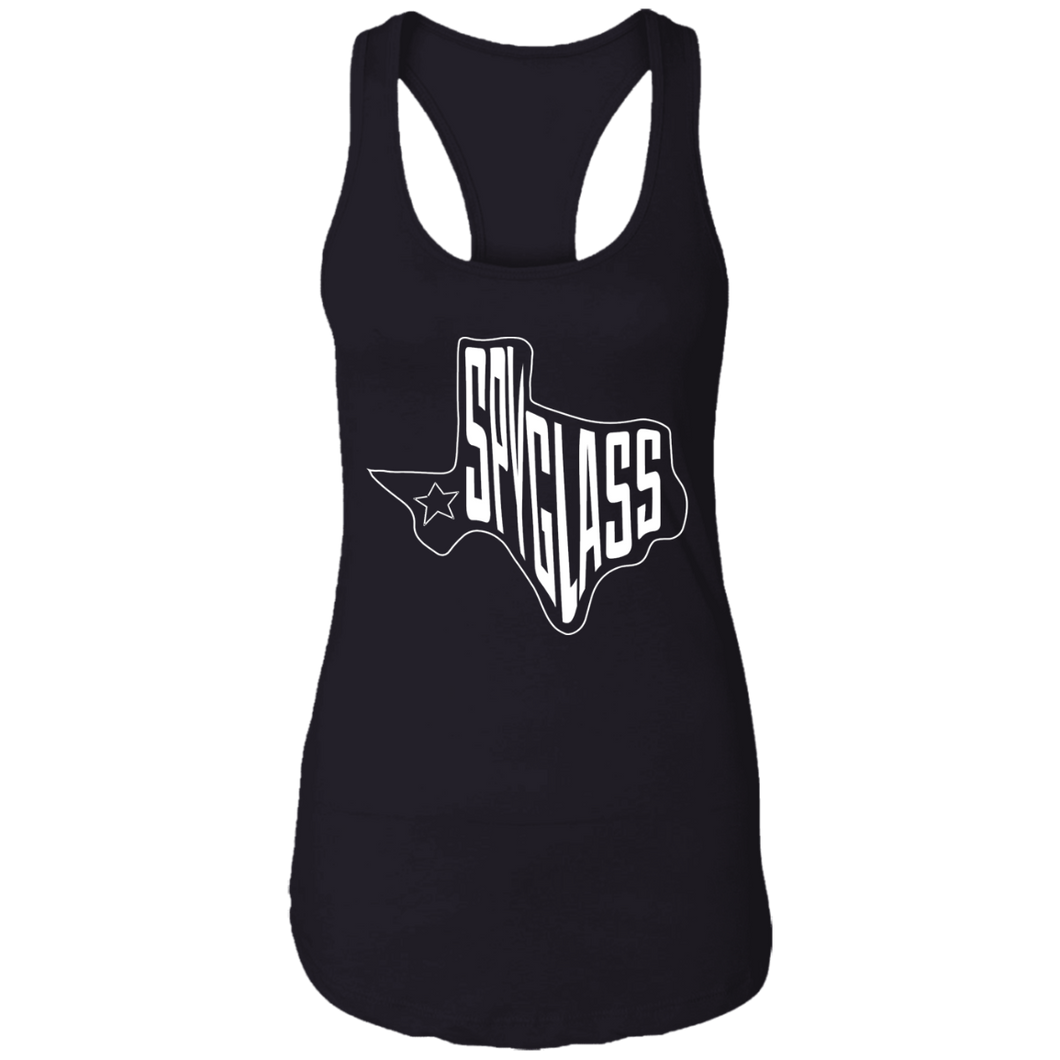 Spyglass Texas Map Ladies Ideal Racerback Tank