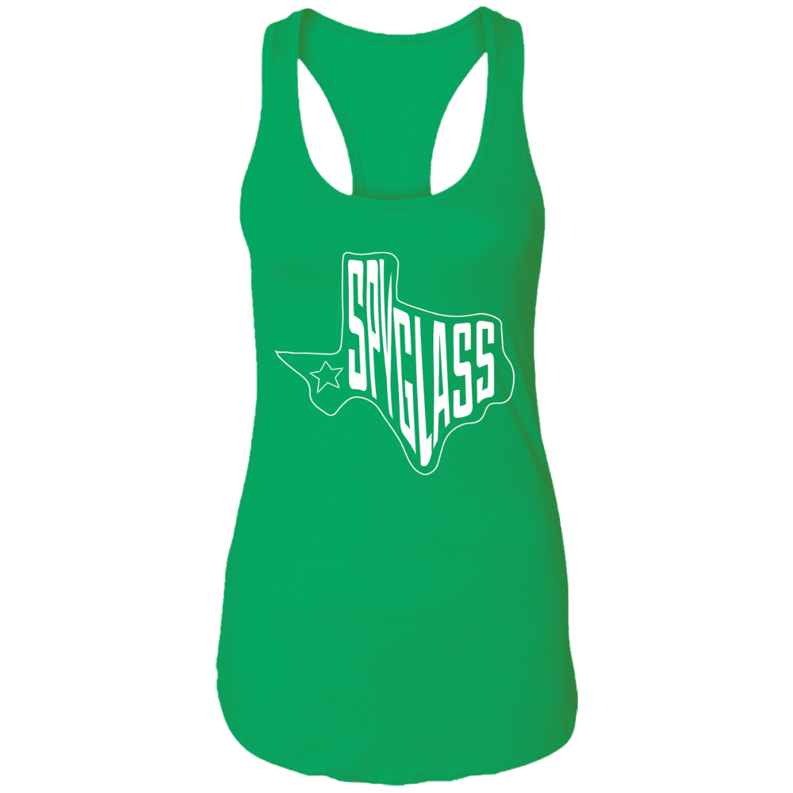Spyglass Texas Map Ladies Ideal Racerback Tank