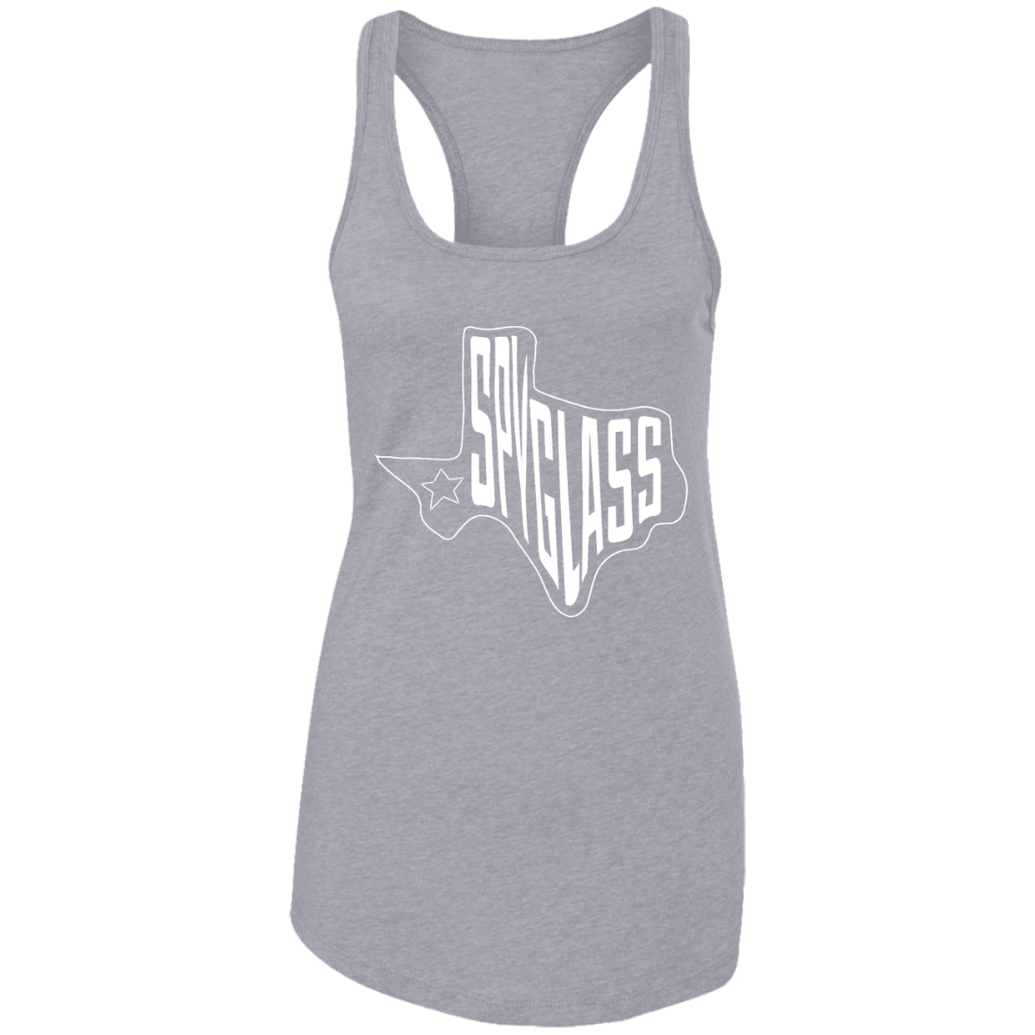 Spyglass Texas Map Ladies Ideal Racerback Tank