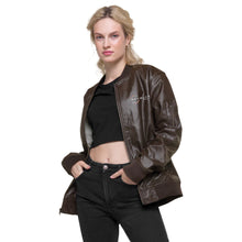 Load image into Gallery viewer, Spyglass Realty Faux Leather Bomber Jacket
