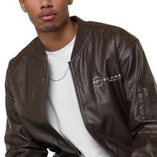 Load image into Gallery viewer, Spyglass Realty Faux Leather Bomber Jacket
