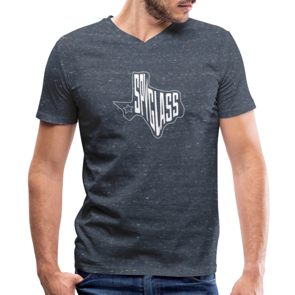 Men's V-Neck T-Shirt - heather navy